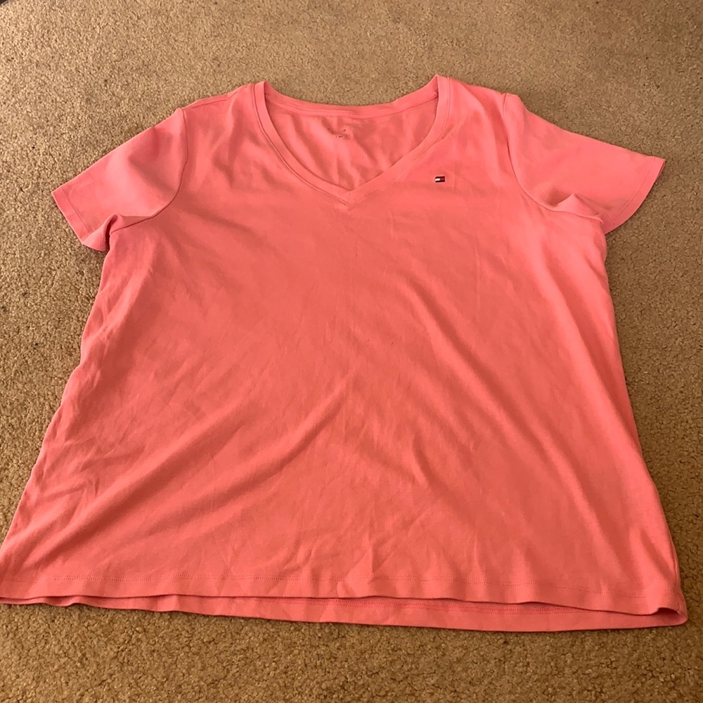 Tommy Hilfiger Pink Vneck Tee